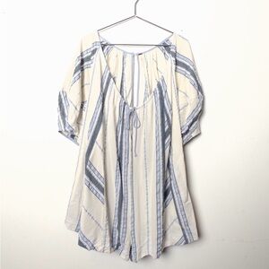 Free People Blue and White Striped Romper
